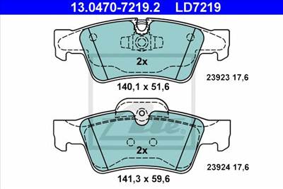 ATE 13.0470-7219.2 - fékbetét MERCEDES-BENZ