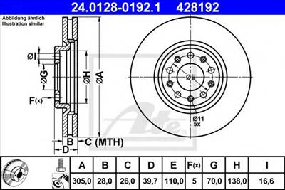 ATE 24.0128-0192.1 - féktárcsa ALFA ROMEO