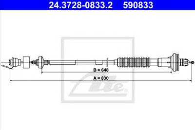 ATE 24.3728-0833.2 - kuplung bowden PEUGEOT