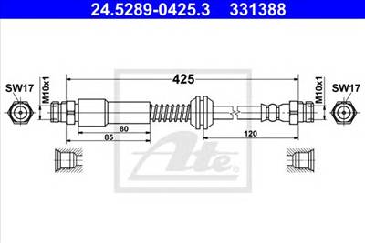 ATE 24.5289-0425.3 - fékcső VW