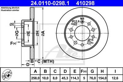 ATE 24.0110-0298.1 - féktárcsa HYUNDAI