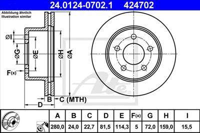 ATE 24.0124-0702.1 - féktárcsa JEEP