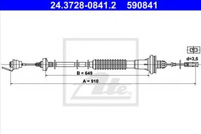 ATE 24.3728-0841.2 - kuplung bowden PEUGEOT