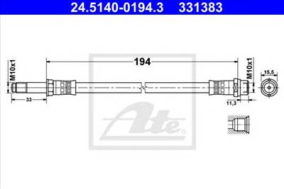 ATE 24.5140-0194.3 - fékcső VW