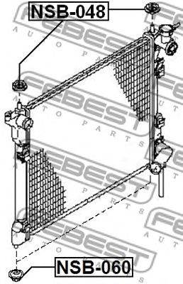 FEBEST NSB-048 - rögzítés, hűtő INFINITI NISSAN NISSAN (DFAC) NISSAN (DONGFENG) NISSAN (ZHENGZHOU)
