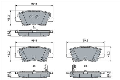 BOSCH 0 986 424 959 - fékbetétkészlet, tárcsafék HYUNDAI KIA