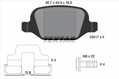 Fékbetét készlet TEXTAR 2351703 for ALFA ROMEO, FIAT, LANCIA