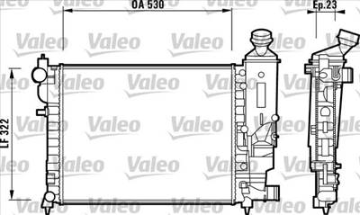 hűtő, motorhűtés VALEO 732882 for PEUGEOT