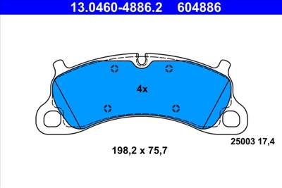 ATE 13.0460-4886.2 - fékbetétkészlet, tárcsafék PORSCHE
