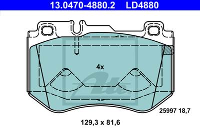ATE 13.0470-4880.2 - fékbetét MERCEDES-BENZ