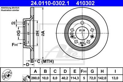 ATE 24.0110-0302.1 - féktárcsa MAZDA