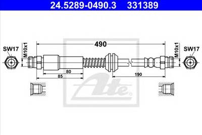 ATE 24.5289-0490.3 - fékcső VW