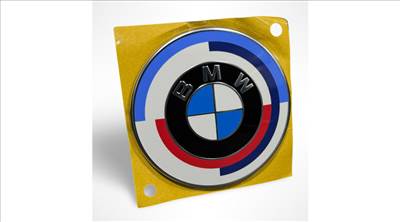 Gyári BMW 50 Yahre 74mm-es motorháztető embléma G80 M3 G82 G83 M4 G87 M2 51117886545