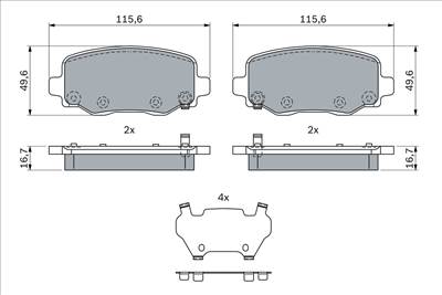 BOSCH 0 986 424 961 - fékbetétkészlet, tárcsafék JEEP