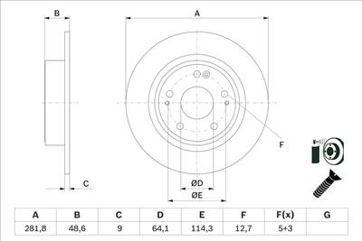 BOSCH 0 986 479 F76 - féktárcsa HONDA
