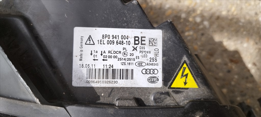 Audi A3 (8P) facelift jobb oldali xenon fényszóró eladó 8p0941004be 6. kép