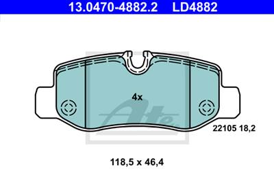 ATE 13.0470-4882.2 - fékbetét MERCEDES-BENZ