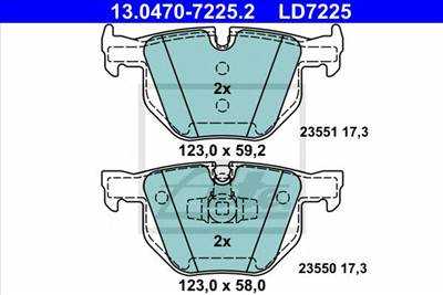 ATE 13.0470-7225.2 - fékbetét BMW