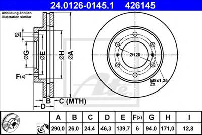ATE 24.0126-0145.1 - féktárcsa MITSUBISHI