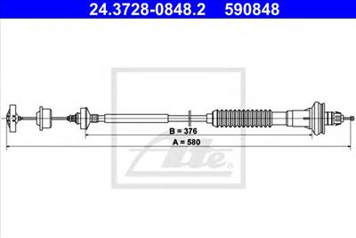 ATE 24.3728-0848.2 - kuplung bowden PEUGEOT