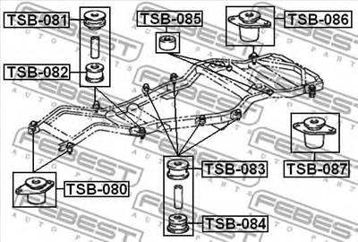 FEBEST TSB-084 - csapágy, tengelytest LEXUS TOYOTA