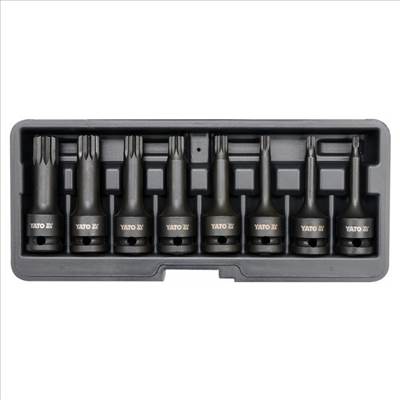 Gépi hosszú bit dugókulcs készlet 9 részes Torx 1/2" T20-T70 CrMo