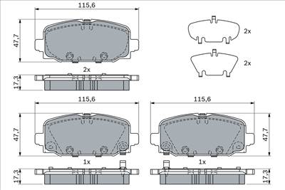 BOSCH 0 986 424 963 - fékbetétkészlet, tárcsafék JEEP