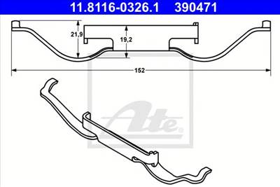 ATE 11.8116-0326.1 - Rugó, féknyereg CITROËN FORD PEUGEOT SEAT VW