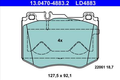 ATE 13.0470-4883.2 - fékbetétkészlet, tárcsafék MERCEDES-BENZ