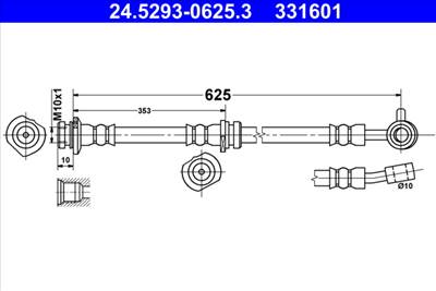 ATE 24.5293-0625.3 - fékcső NISSAN