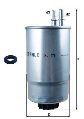 MAHLE KL 977D - Üzemanyagszűrő CITROËN FIAT PEUGEOT