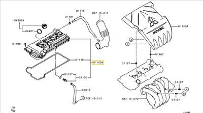 1035A333 1035A699 Mitsubishi Asx / Colt / Lancer / Xpander Szelepfedél / Szelepdekni (1.3 L 4A90, 1.5 L 4A91, 1.6 L 4A92, 2003–)