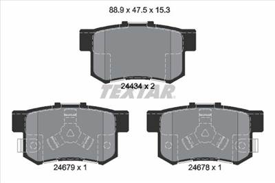 Fékbetét készlet TEXTAR 2443402 for HONDA, ACURA