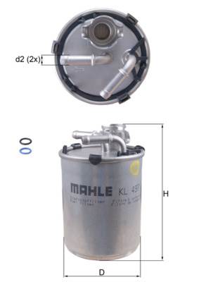 MAHLE KL 497D - Üzemanyagszűrő SEAT SKODA VW