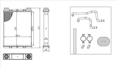 NRF 54429 - Hőcserélő, belső tér fűtés NISSAN