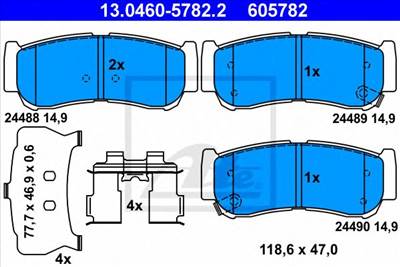 ATE 13.0460-5782.2 - fékbetét HYUNDAI