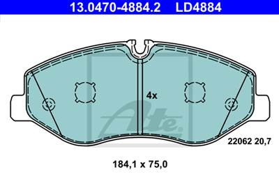 ATE 13.0470-4884.2 - fékbetét MERCEDES-BENZ