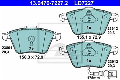 ATE 13.0470-7227.2 - fékbetét AUDI SEAT VW