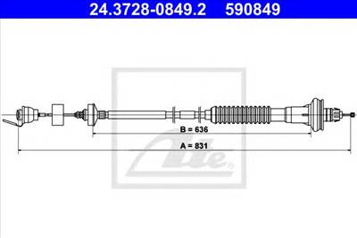 ATE 24.3728-0849.2 - kuplung bowden PEUGEOT