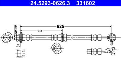 ATE 24.5293-0626.3 - fékcső NISSAN
