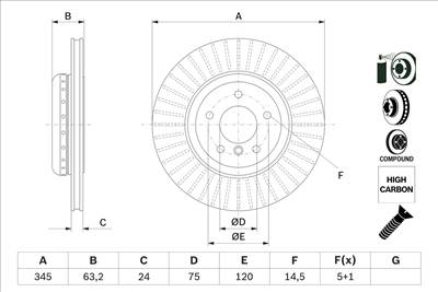 BOSCH 0 986 479 E13 - féktárcsa BMW
