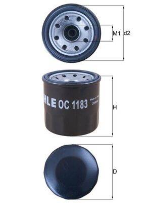 MAHLE OC 1183 - olajszűrő MAZDA