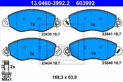 ATE 13.0460-3992.2 - fékbetét FORD
