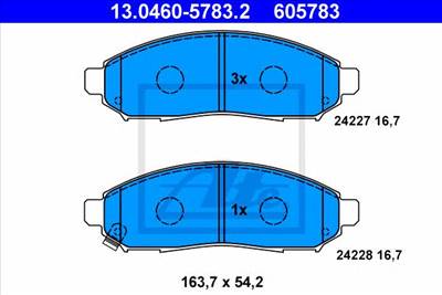 ATE 13.0460-5783.2 - fékbetét NISSAN