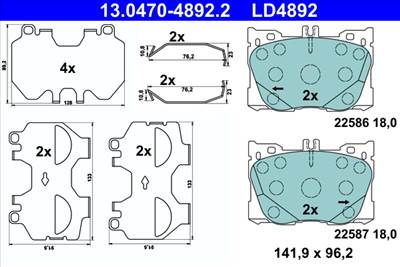 ATE 13.0470-4892.2 - fékbetétkészlet, tárcsafék MERCEDES-BENZ