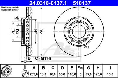 ATE 24.0318-0137.1 - féktárcsa SKODA VW