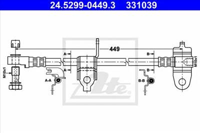 ATE 24.5299-0449.3 - fékcső FORD