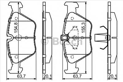 BOSCH 0 986 424 485 - fékbetét BMW