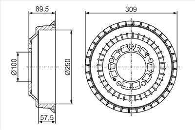 BOSCH 0 986 477 271 - fékdob CHEVROLET LADA