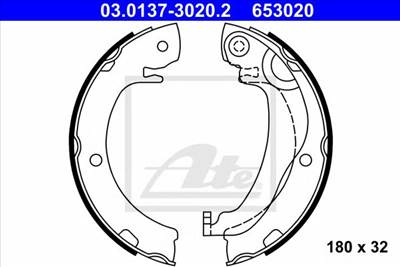 ATE 03.0137-3020.2 - kézifék fékpofakészlet TOYOTA